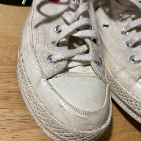 Womens Converse Chuck Taylor Commes des Garcons White Red All Star Sneakers W/8 - Picture 9 of 12